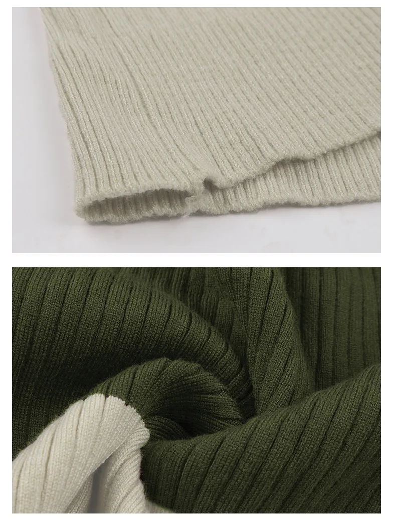 

Casual Striped Patchwork Autumn Winter Sweater for Women Long Sleeve Knitted Pullovers Sweater