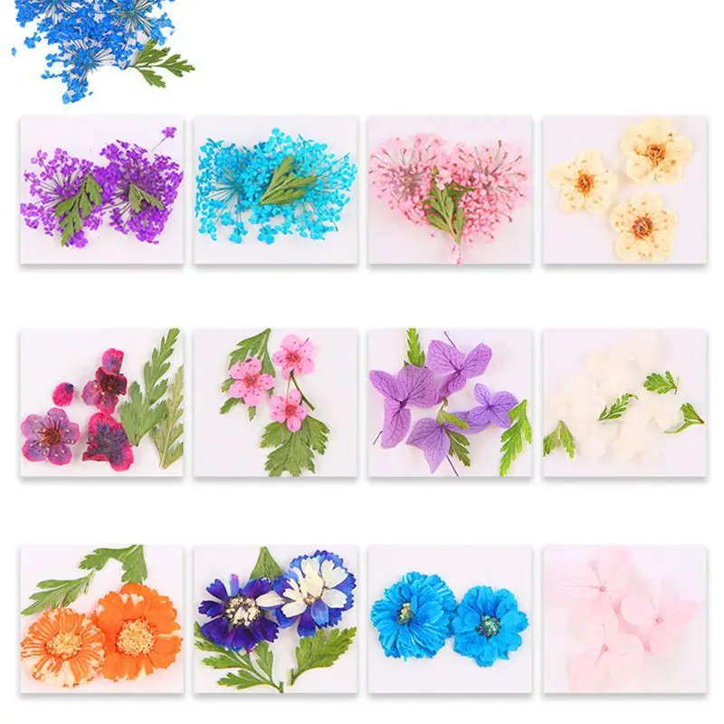 12 шт./кор. засушенные цветы эпоксидный Лист УФ украшения смолы силиконовые формы
