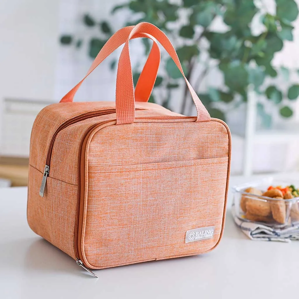 Модная переносная сумка для обеда в горошек с термоизоляцией безопасная