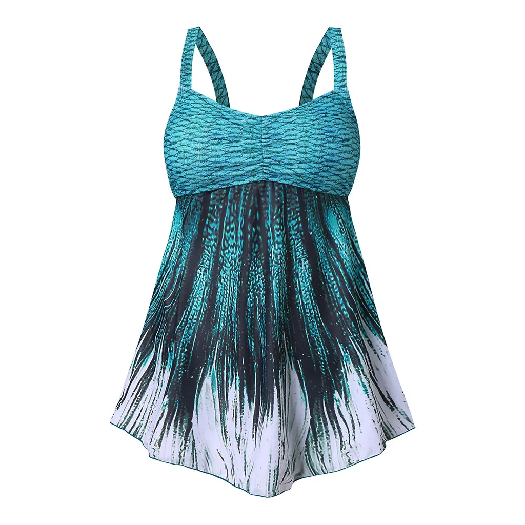 

Women Plus Size Tankini Sexy Push Up Padded Two Piece Set Female Swimsuits Fashion Print Bathing Bandage Swimdress Beachwear 8XL