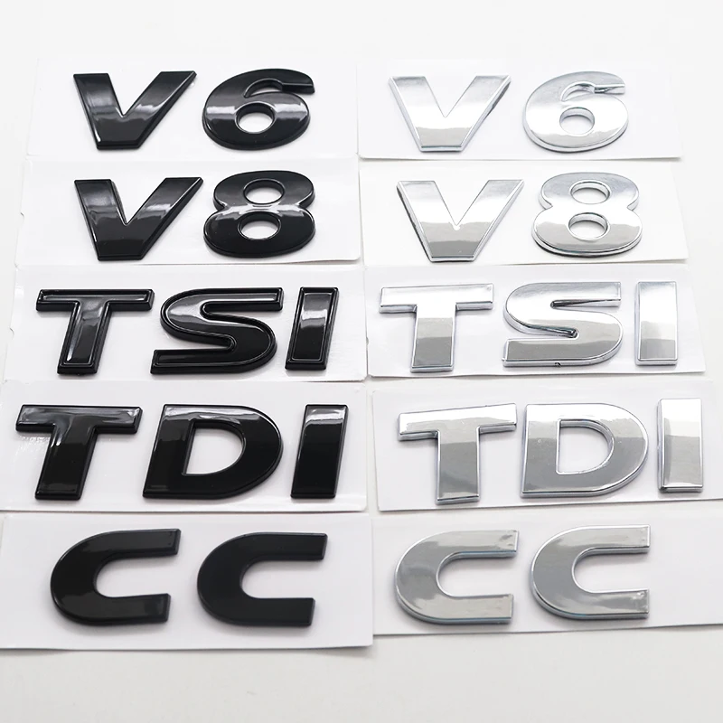 1 шт. ABS 3D CC TDI TSI V6 V8 Автомобильный логотип буквенная наклейка на заднюю дверь