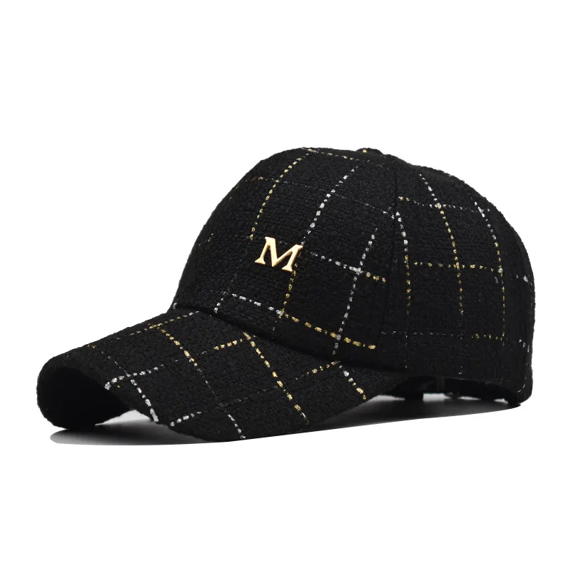 Новая модная стандартная осенне-зимняя бейсболка M для улицы с золотой нитью