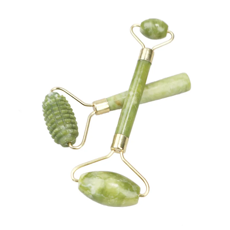 Двойной зеленый нефритовый бриллиантовый массажер для лица кварцевый камень