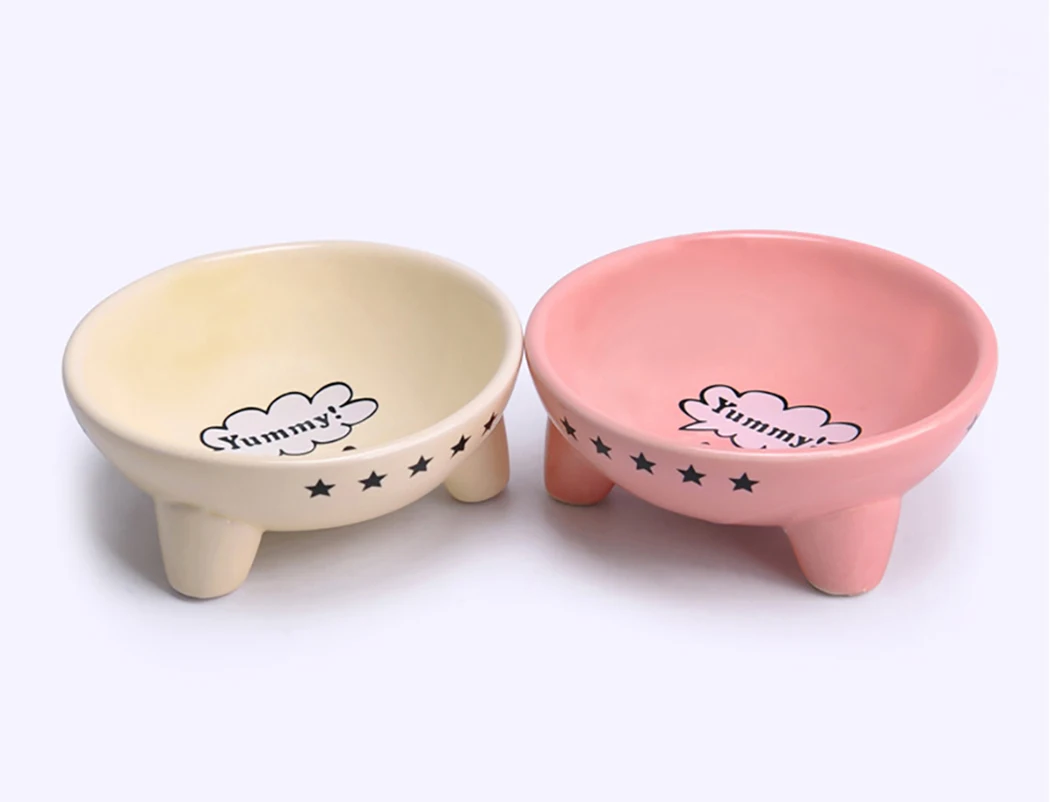 Миска для домашних животных мультфильм милый рисунок Non slip база Керамика миска