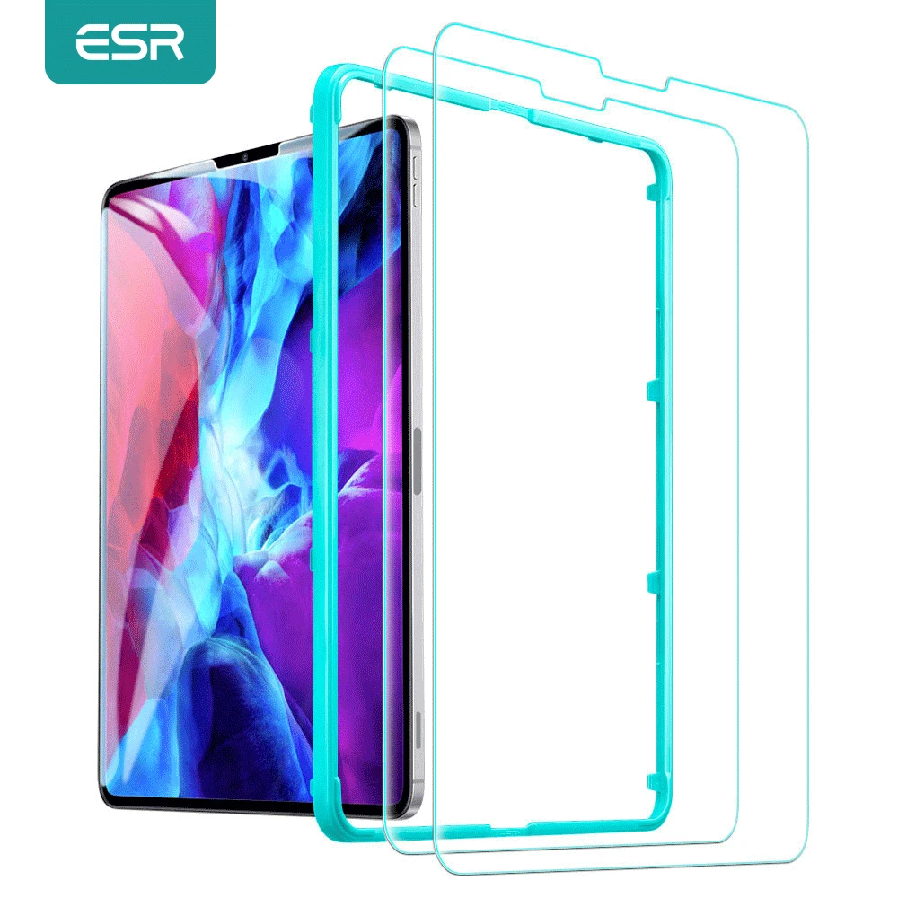 ESR 2 шт. закаленное стекло для iPad Pro 11 12 9 2020 2018 Защита экрана 2021 прозрачное Air