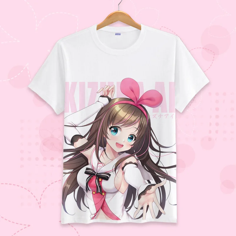 Футболка для косплея виртуального йогубера кизуна ии летняя футболка с коротким