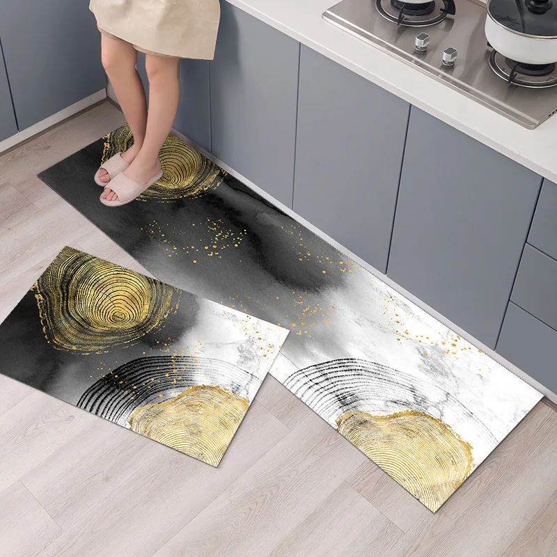 

Простой нескользящий коврик в скандинавском стиле с абстрактным изображением мрамора для кухни, коврик для входной двери, Современный дома...