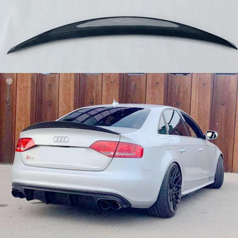 Декорированный спойлер для Audi A4 S4 B8 B8.5 4 Двери Седан 2009 2012 2016 HK стиль высокое