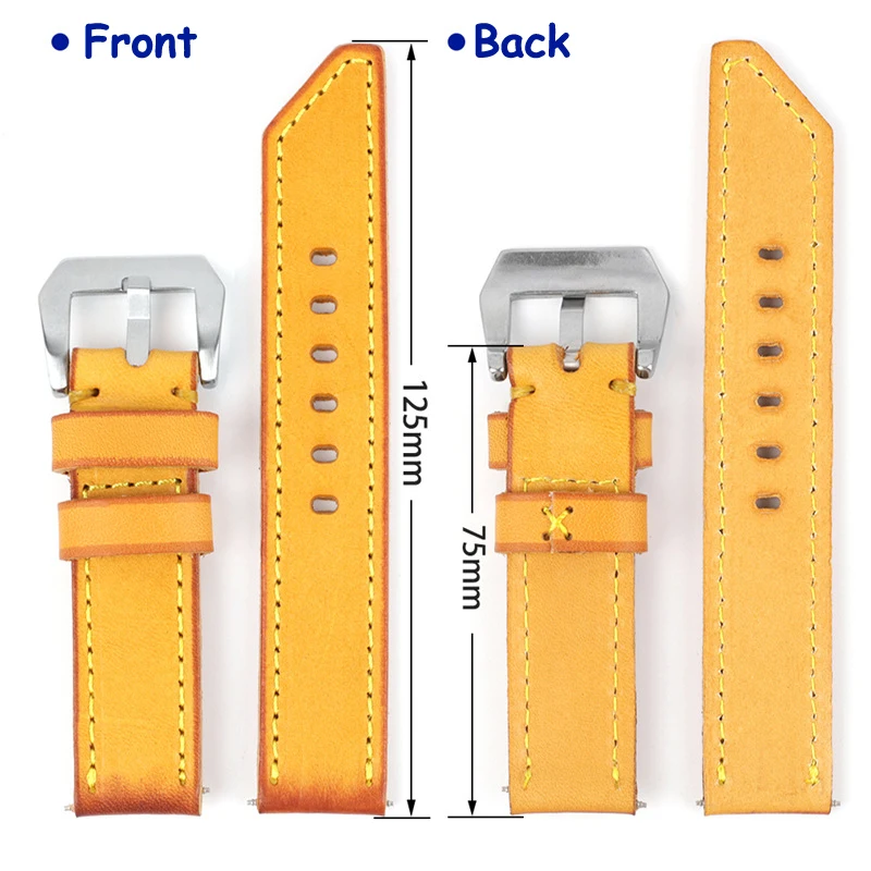 Ремешок из натуральной воловьей кожи для наручных часов толщиной 3 мм в стиле