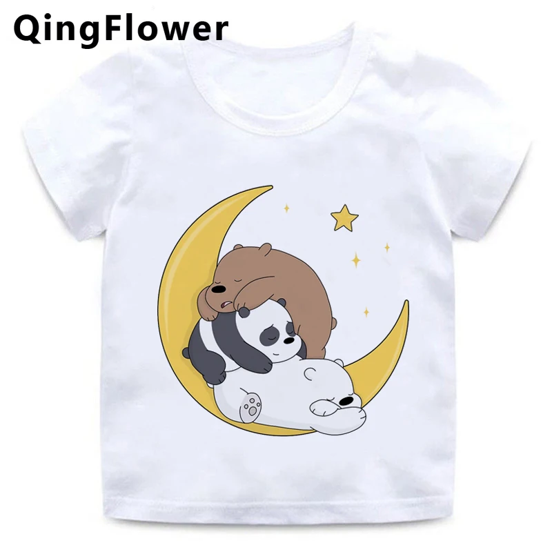 Футболка детская с рисунком медведя милый мультяшный рисунок в стиле Харадзюку