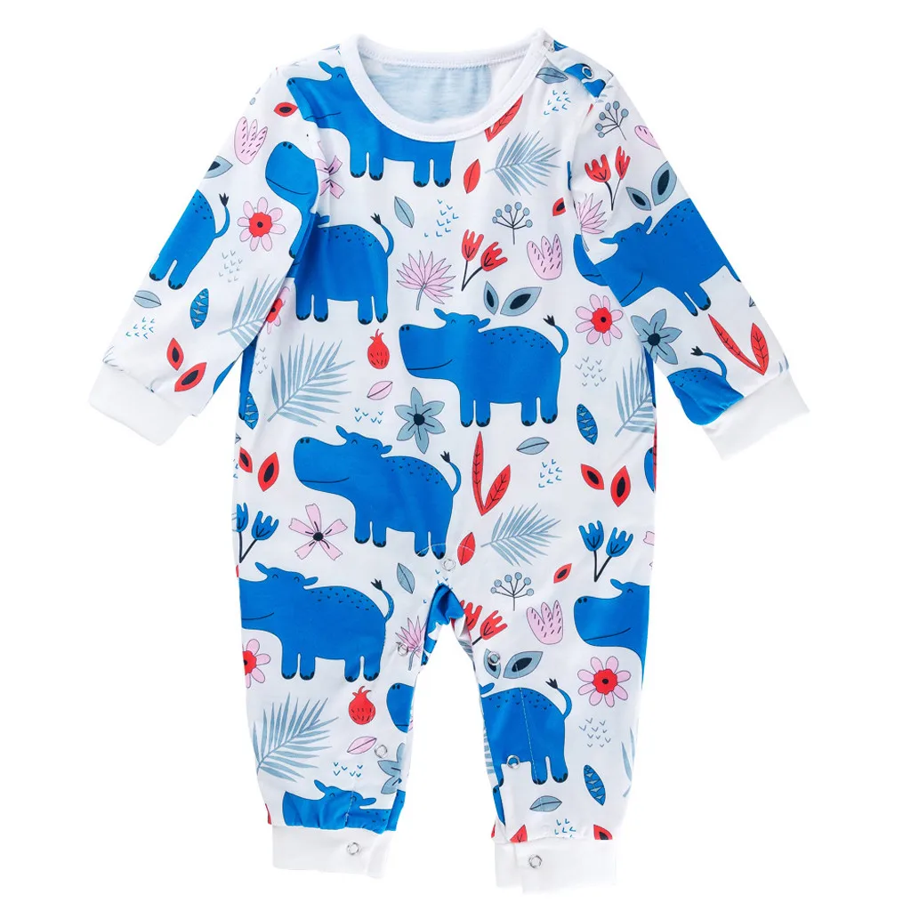 2019 сезон осень зима Детская одежда для девочек и мальчиков из хлопка с принтом