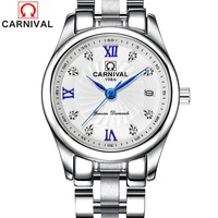 carnival brand ladies watch fashion waterproof luxury stainless steel dress clock quartz wristwatches for women relogio feminino