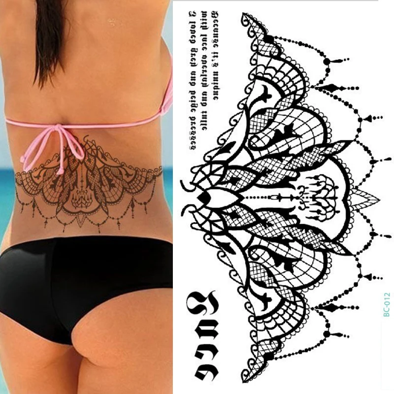 

1Sheets Large Flower Temporary Tattoos - Sexy Body Tattoo Sticker for Women Girl for Arms Legs Shoulder or Back