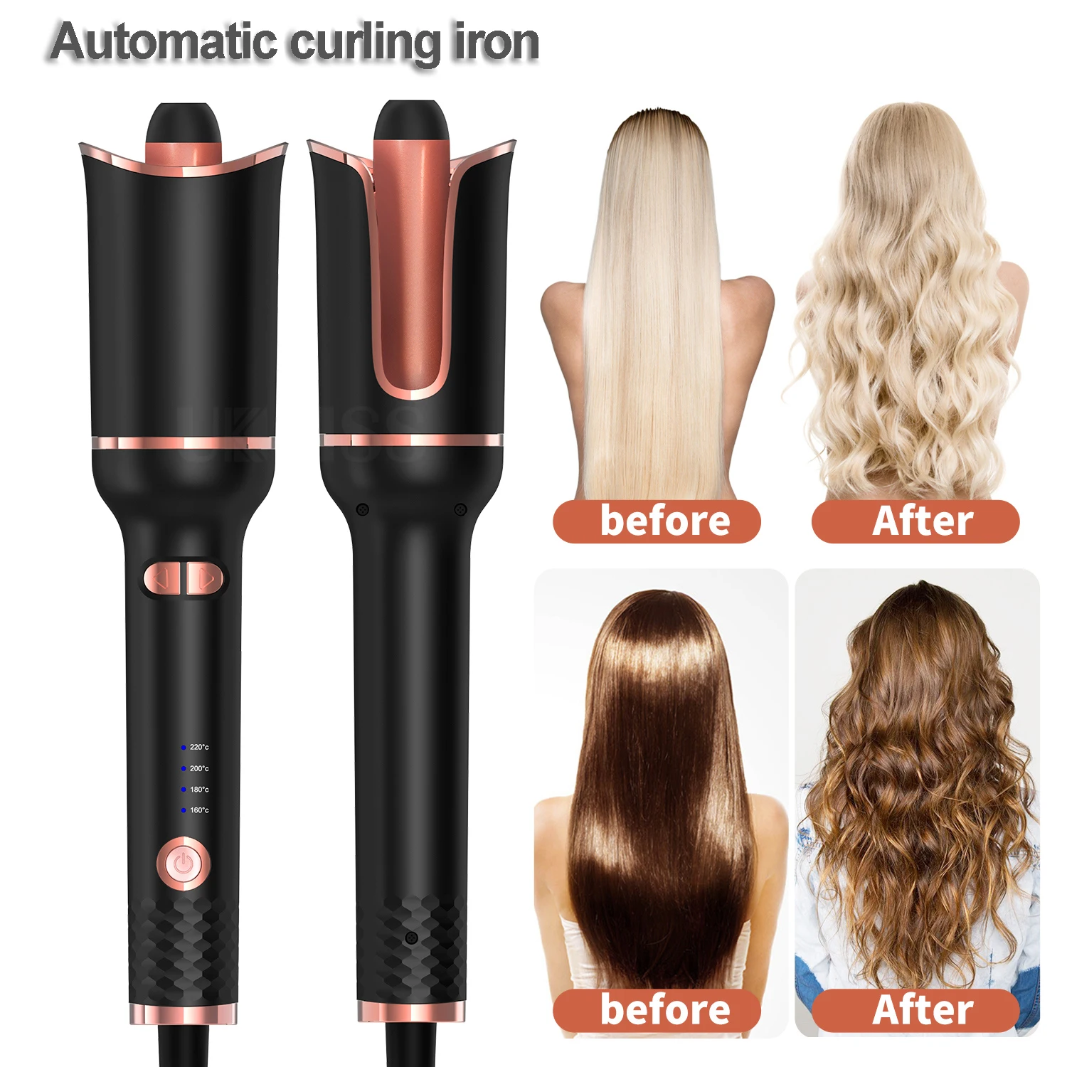 Щипцы для завивки волос с ЖК дисплеем автоматическая плойка керамическим