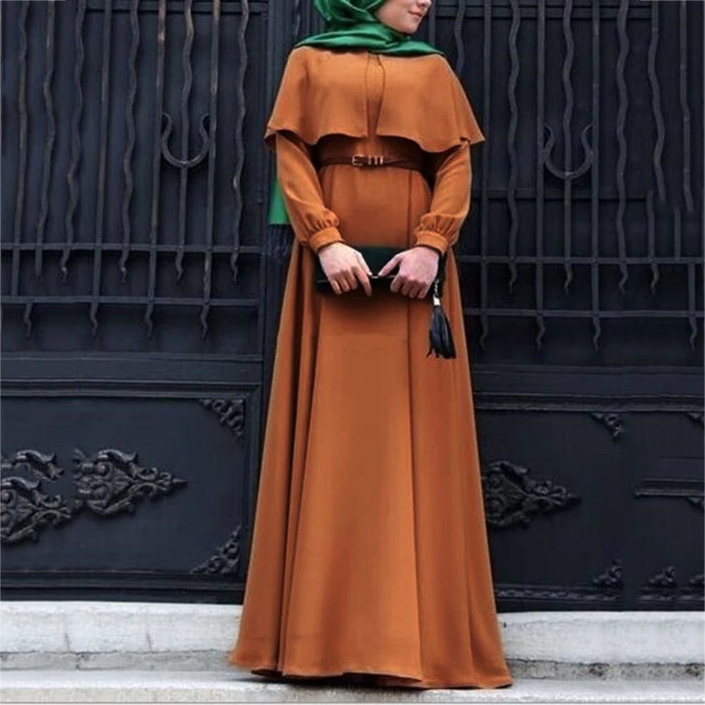 Женское длинное платье Кафтан в этническом стиле с длинным рукавом и