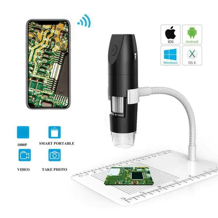 

2MP Digital Microscope Magnifier Wireless WiFi 1000X USB For IOS Android Phone