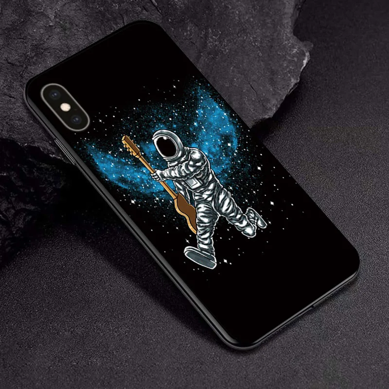 TPUBLK545 Черный чехол из ТПУ для Apple iPhone X XR XSMax 11 чехол Модный мультяшный астронавт для Apple iPhone 6 6S 7 8 Plus чехол для телефона бампер - Цвет: TPUBLK545
