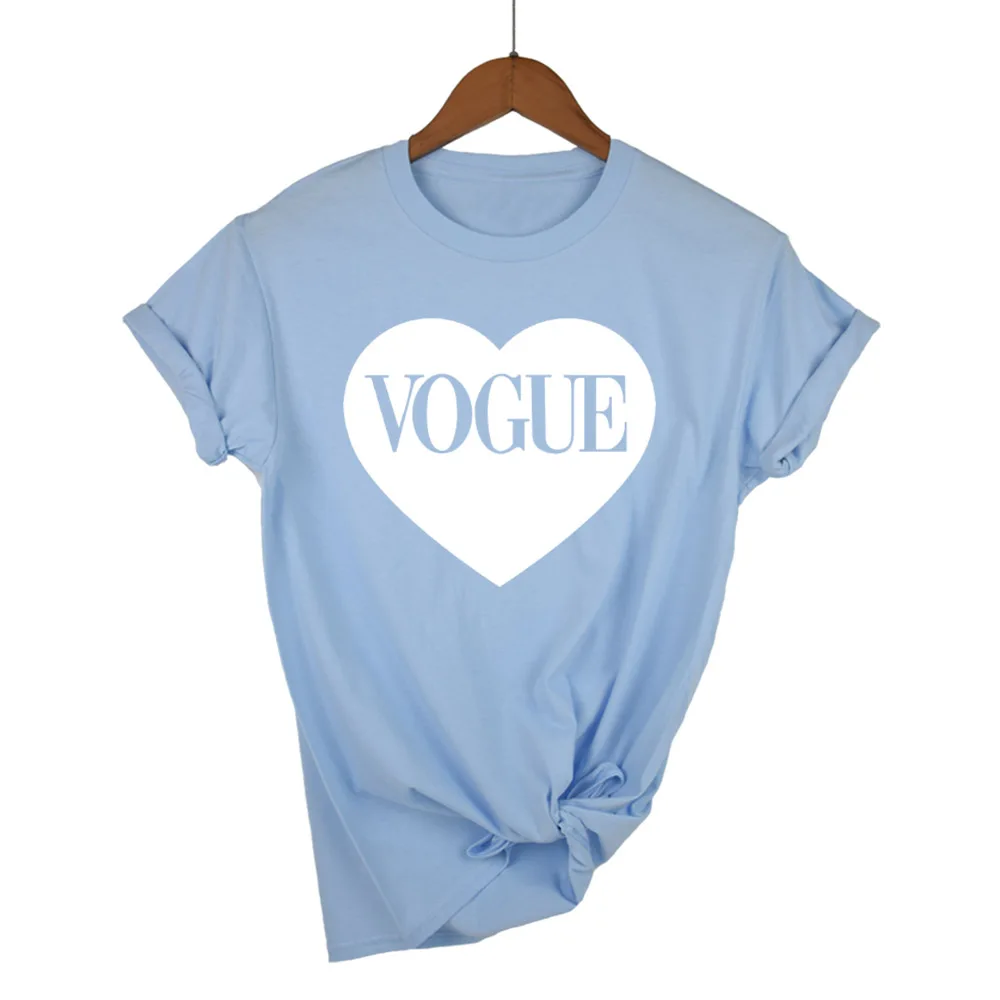 2020 Suumer женская футболка VOGUE с буквенным принтом Брендовая свободного кроя