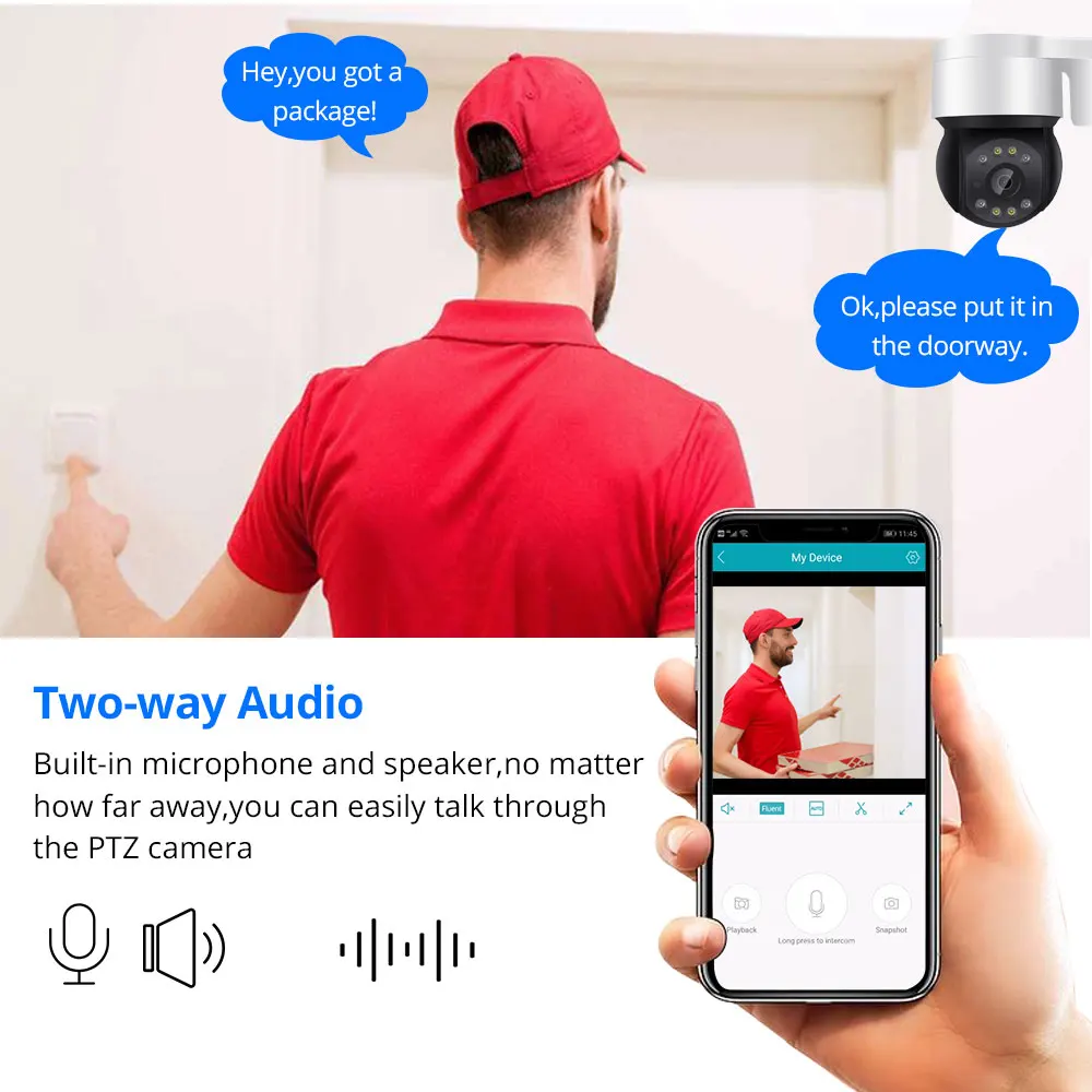 1080p smart auto tracking ptz ip camera poe outdoor color night cctv dome security cameras two way audio video surveillance 2mp free global shipping