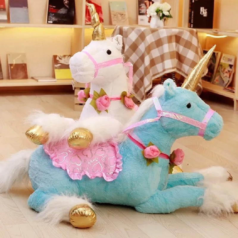 

100cm Giant Unicorn Stuffed Large Size White Unicorn Horse Unicornio Doll Toy Kids Gift