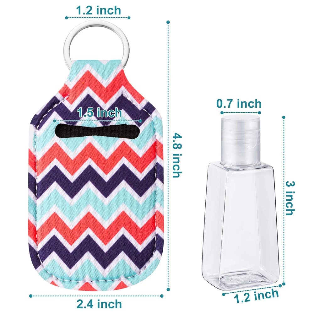 

1 Set 30ml Refillable Bottles Hand Sanitizer Bottles with Keychain Holder with Bottle Cover Alcohol Container Travel Bottles