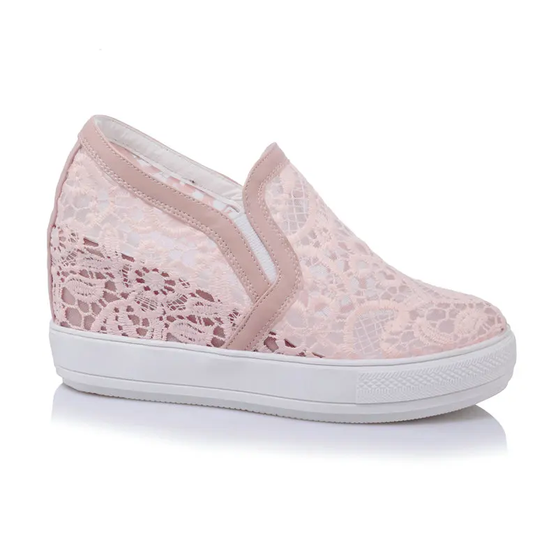 Женские туфли на танкетке ESVEVA элегантные дышащие из искусственной кожи среднем