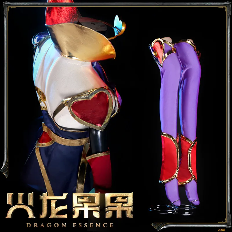 

[Customize]+Prop Shoes Cover Hot Game LOL Xayah The Rebel Cosplay Costume Star Guardian Full Set Halloween Suit For Women