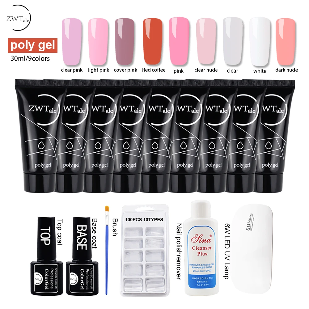 

30ml Poly Nail Gel Nail Polish Quick Buicking Gel Varnish Free Shipping Poly Nail Gel Vernis Semi Permanant Uv for Manicure Set