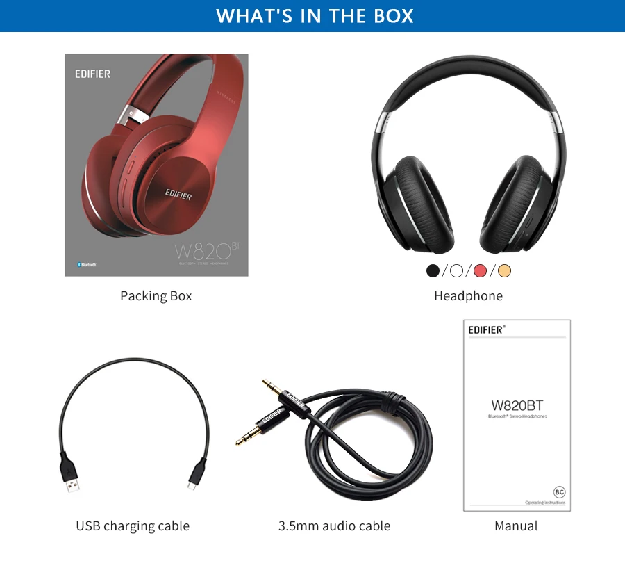 

EDIFIER W820BT Sport CSR technology foldable design 80 hours play time earphone wireless waterproof Bluetooth 4.1 music earphone