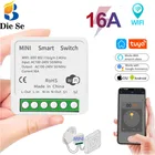 Мини-модуль смарт-выключателя света с Wi-Fi, 16 А, поддерживает двустороннее управление умным домом, 110 В, 220 В, модуль сделай сам, работает с AlexaGoogle HomeTuya