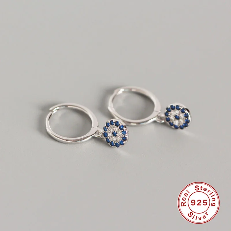 Серьги из стерлингового серебра 925 пробы для Чехол женский кулон серьги-кольца серьги на кость уха серьги на подарок девочке Злой Глаз Звезда Луна aretes B5 - Окраска металла: 13