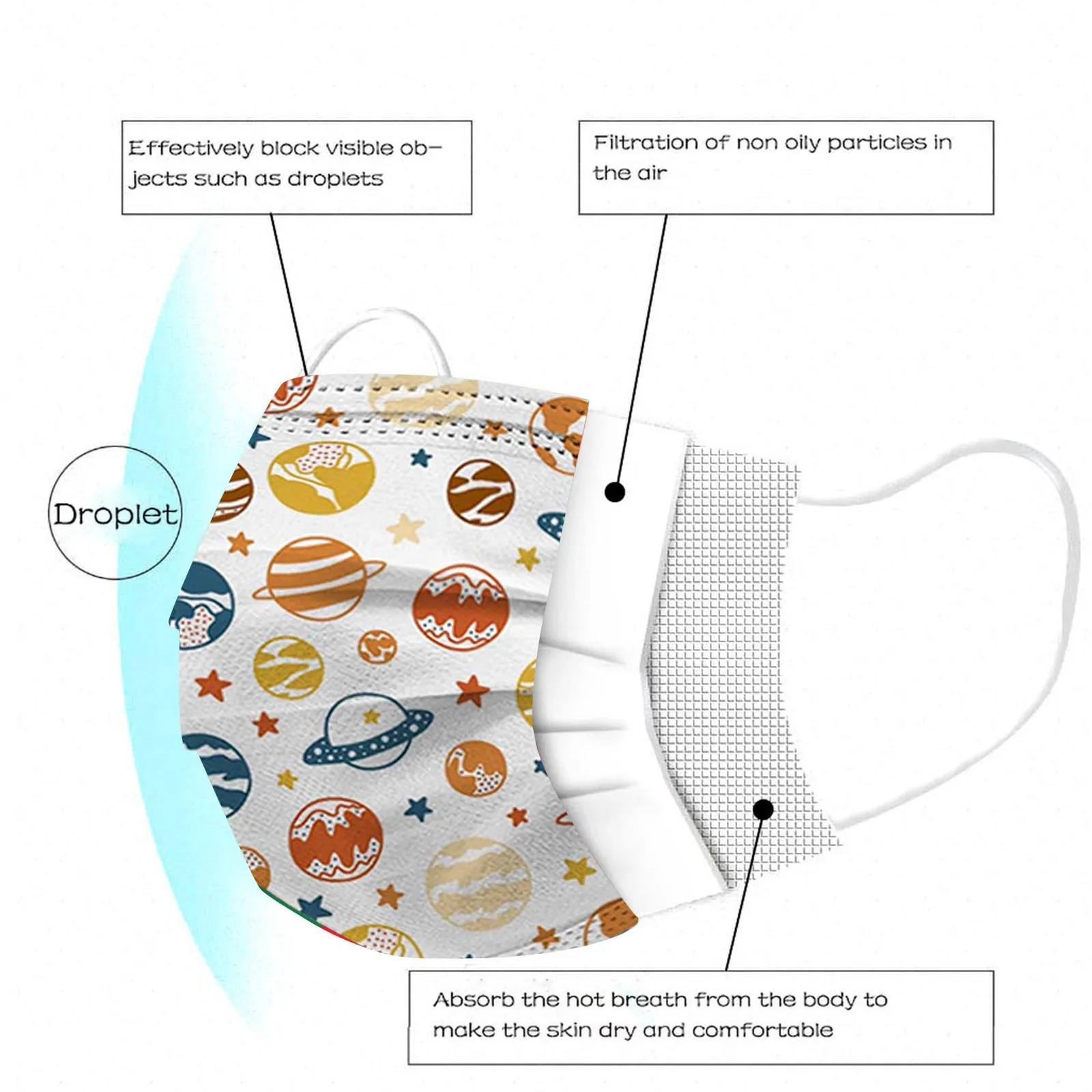 10 шт. детская маска для лица с рисунком динозавра | Красота и здоровье