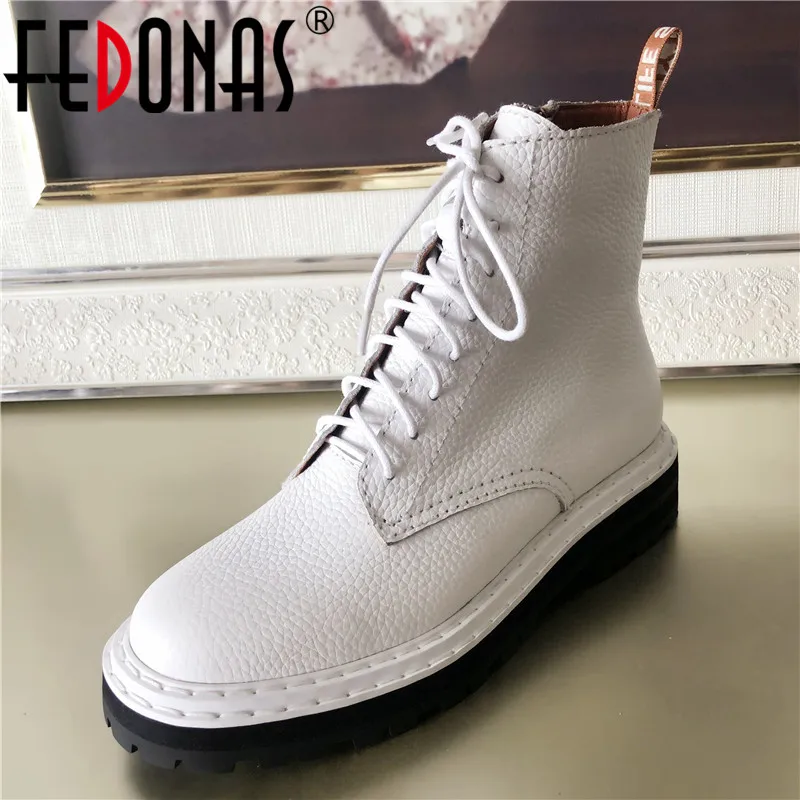 Женские ботильоны в европейском стиле FEDONAS коричневые из натуральной кожи на