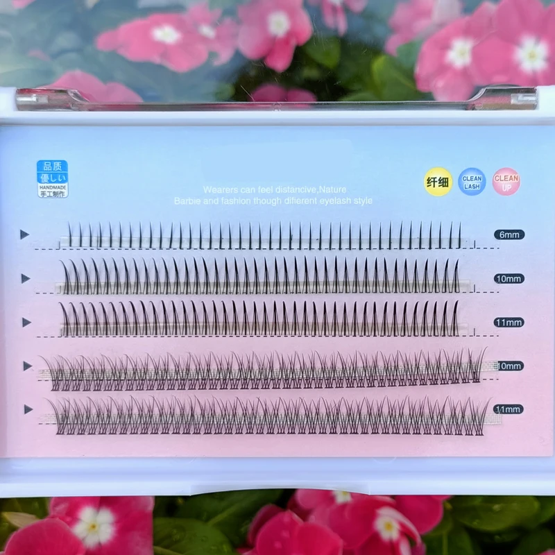 Ресницы для наращивания смешанные в форме феи норковые кластеры объема