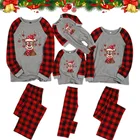 Рождественская семейная одежда, комплект пижам с оленем, клетчатая Пижама для отца, мамы, детей и малышей, одежда для сна на Рождество, одежда для мамы и меня Pj