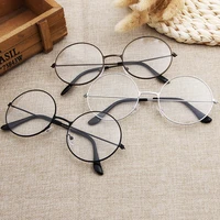2020 new classic vintage glasses frame round lens flat myopia optical mirror simple metal womenmen glasses frame