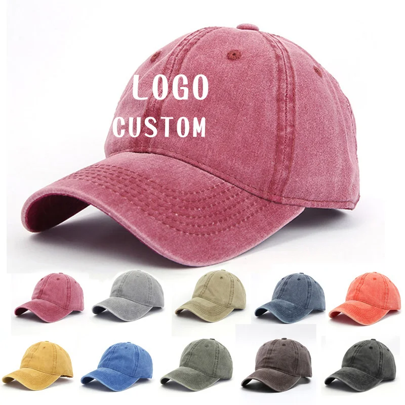 Baseball Cap Snapback Hat  Spring Autumn Cap Pure color cowboy Water washing Hat Hip Hop Fitted Cap Hats For Men Women Grinding