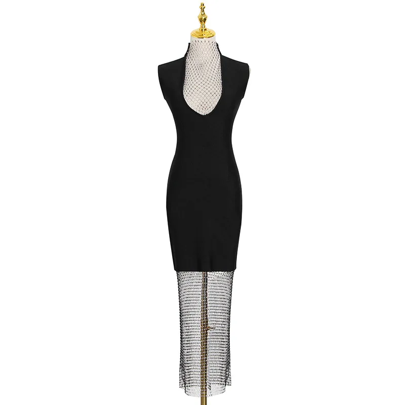 

New fashion sexy deep v-neck waist solid color short hip dress 83276