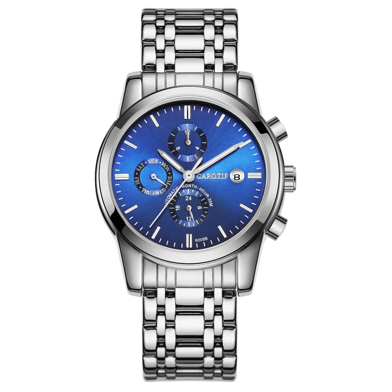 

CAROTIF Watch Fully Automatic Mechanical Watch Hollowed Out Men's Watch Multifunctional Business Men's Watch Waterproof Fine Ste