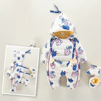 2021 autumn winter overall for children infant down cotton thickened clothes hooded cartoon baby boys girls jumpsuit baby romper