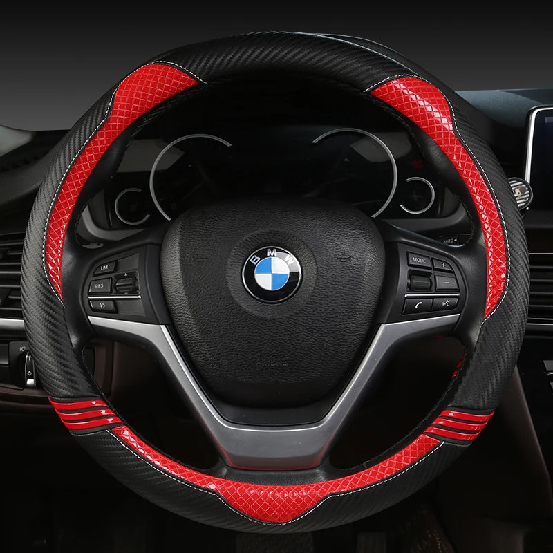 

PU Leather 38CM Car Steering Wheel Cover for BMW X1 X2 X3 X4 E84 F84 F39 E83 F25 G01 F97 F26 G02 F98 Auto Accessories
