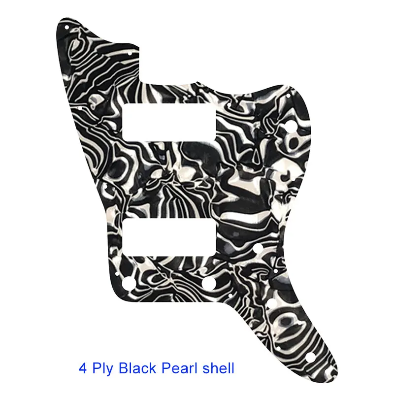 black pearl shell Pleroo гитарные части-для нас нет верхнего управления Jazzmaster Стиль гитары накладки с P90 звукосниматели царапины пластины Замена - Цвет: black pearl shell