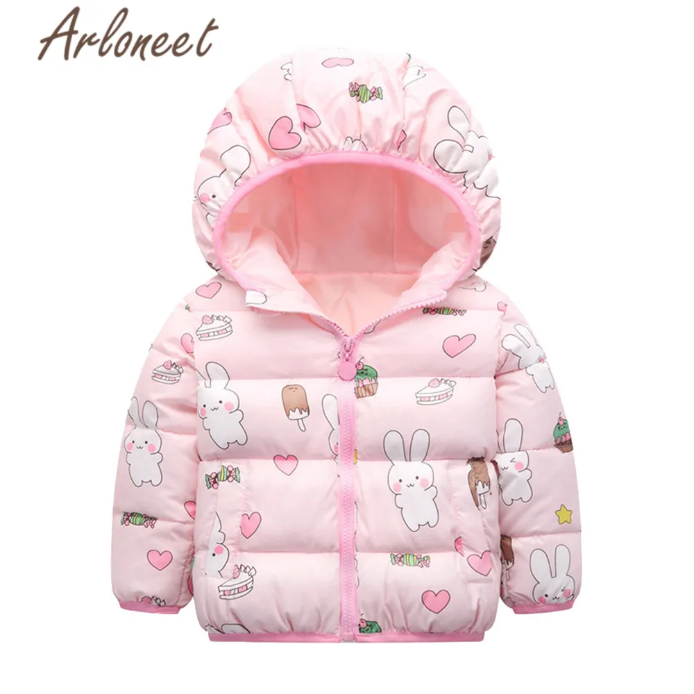 ARLONEET пальто с капюшоном для маленьких девочек и мальчиков ультратонкая пуховая