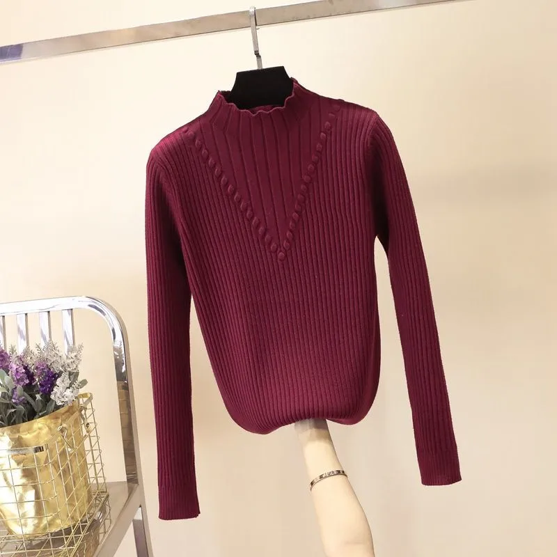 

2020 autumn winter turtleneck sweater female long sleeve knitted pullovers tops pull femme elasticity casual soft jumper sweater