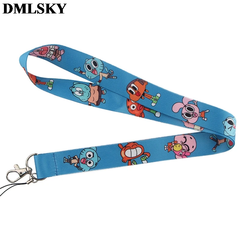 

24pcs/lot DMLSKY Cartoon anime theme Keychains Lanyard For Keys Badge ID Cards Holders Chain Phone Rope M3878