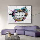 Картина на холсте для гостиной, с изображением зубов, губ, Художественная печать на холсте