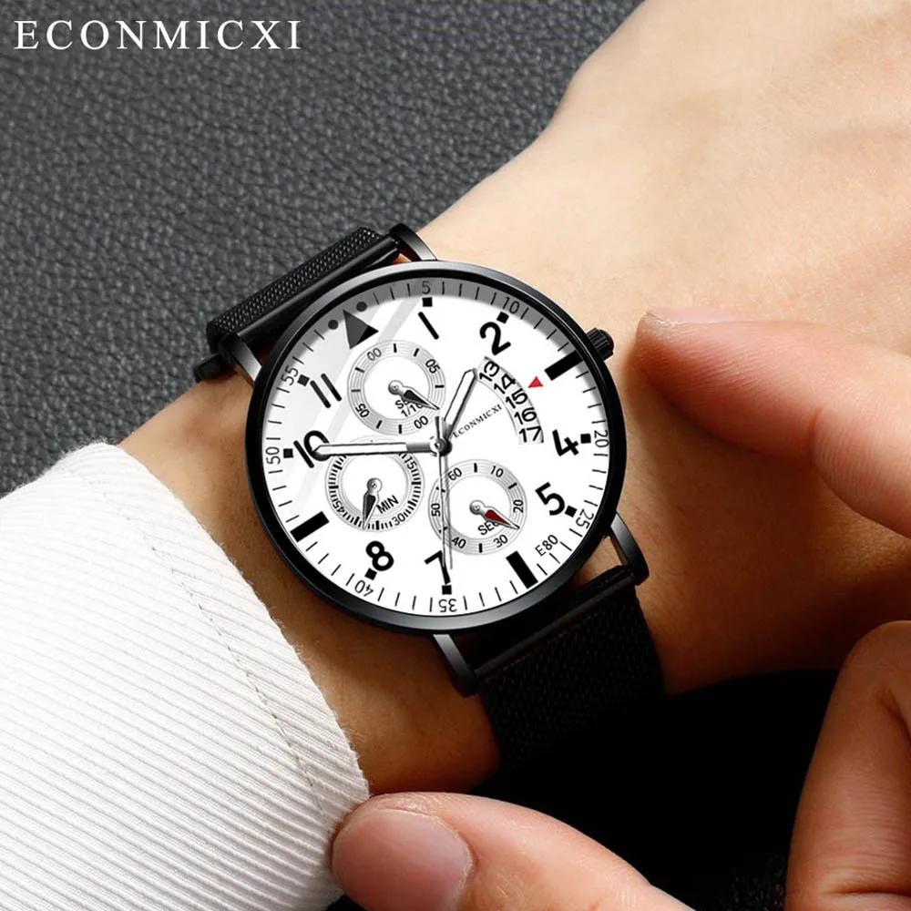 Мужские кварцевые аналоговые часы ультра тонкие водонепроницаемые Модные