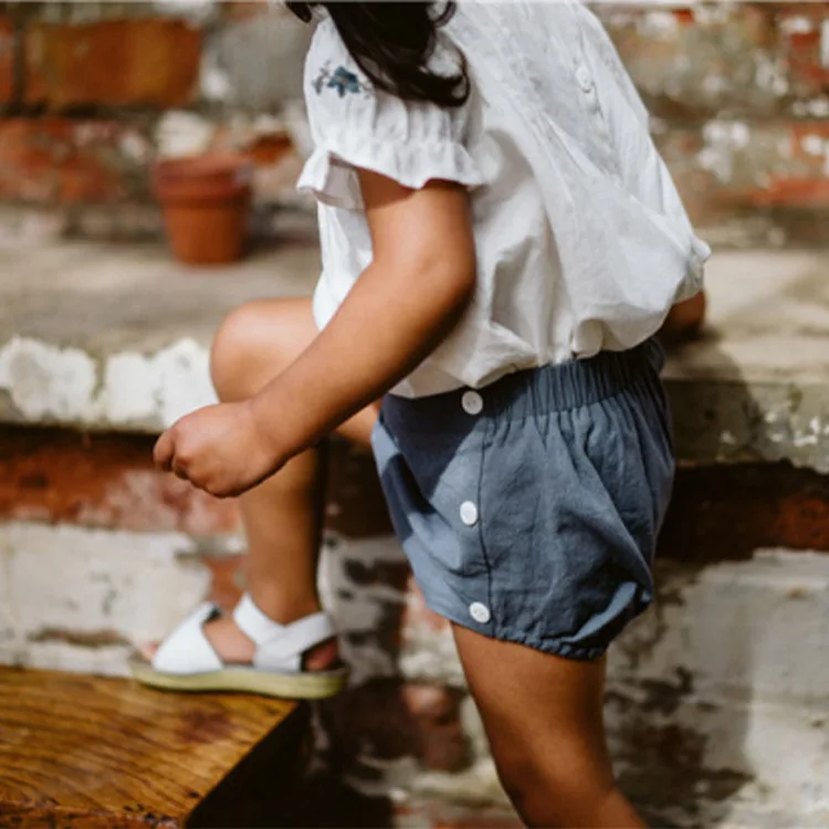 Шорты LCC для маленьких девочек брендовые шаровары из хлопка и льна с оборками