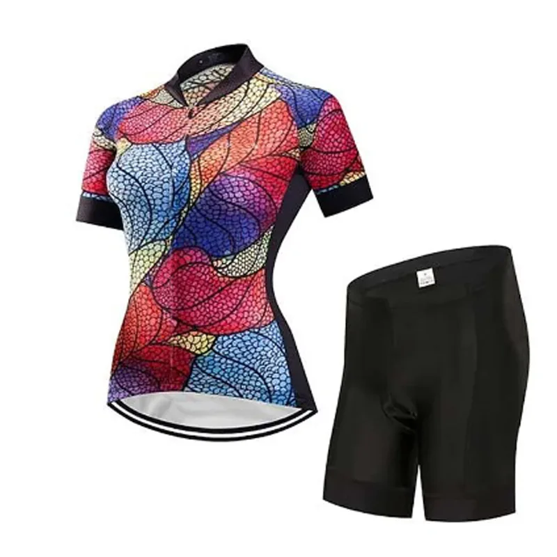 

Women's Short Sleeve Cycling Jersey with Shorts Floral Botanical Breathable Quick Dry Sports Mountain MTB Road Cycling Clothing