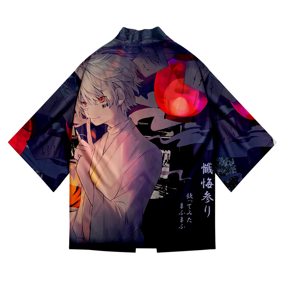 

Кимоно после дождя Mafumafu мужское, свободный Пляжный топ с коротким рукавом, Модная японская одежда большого размера